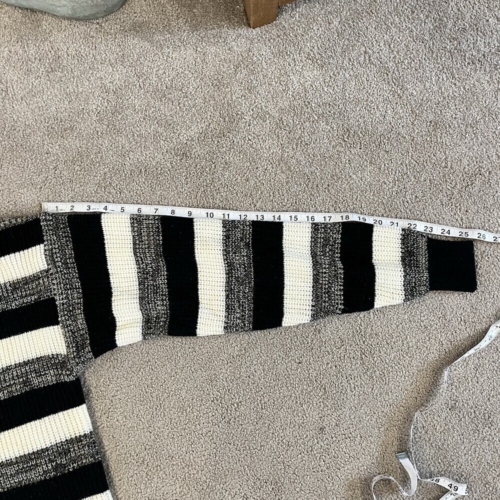 St. John’s Bay Women’s L Tall Striped Knit Sweater Black White Gray Crewneck - Picture 5 of 13